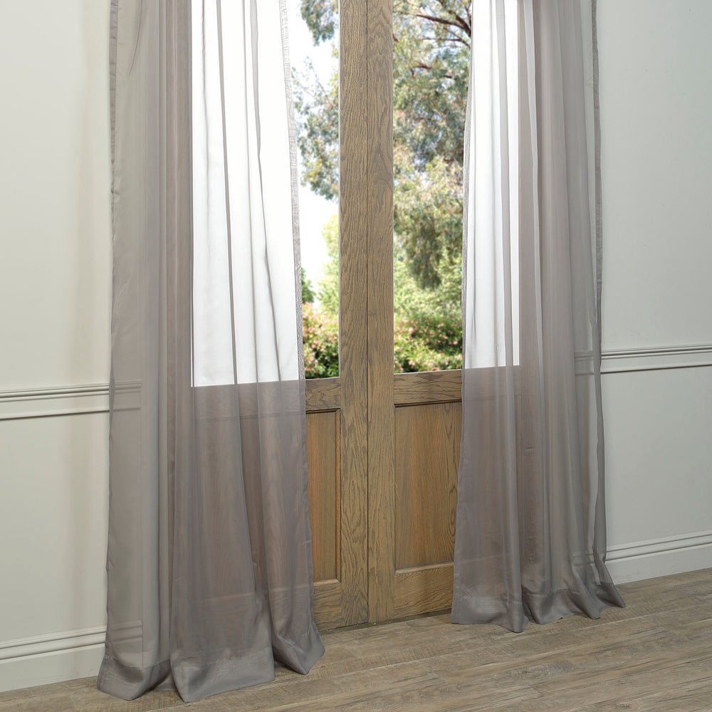 Grey Sheer Curtain Pair (2 Panels)