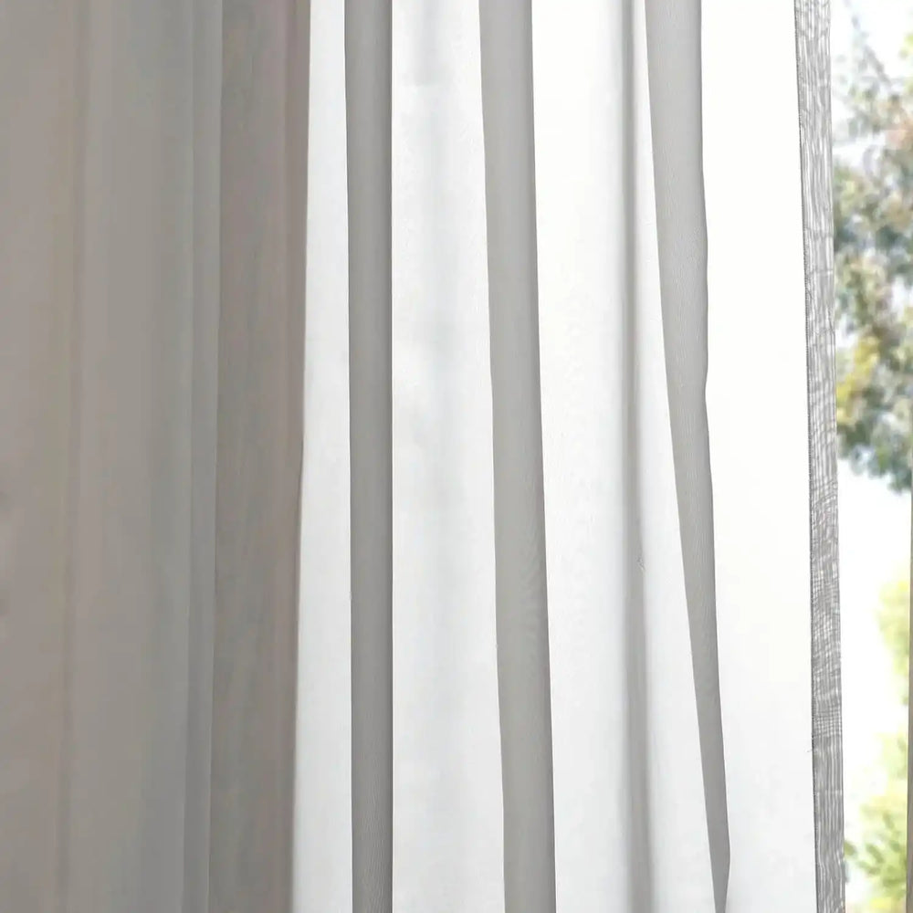 Double Layered Grey Sheer Custom Curtain