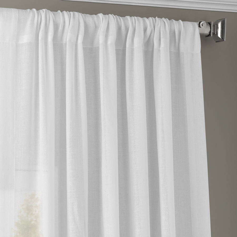 White Orchid Textured Faux Linen Sheer Custom Curtain