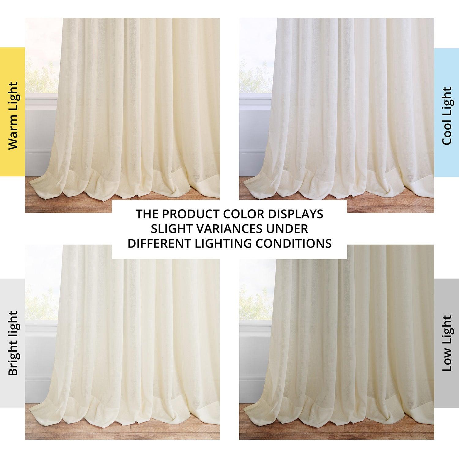 Gardenia Grommet Textured Faux Linen Sheer Curtain - HalfPriceDrapes.com