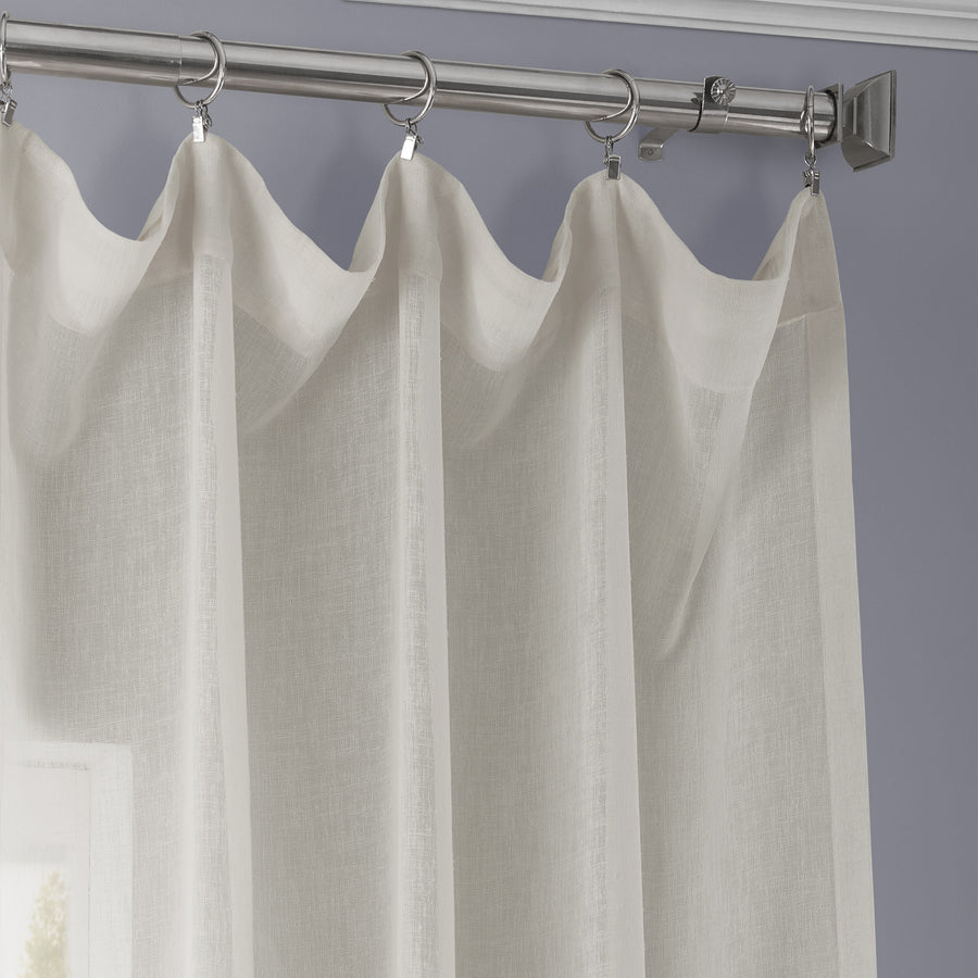 Gardenia Textured Faux Linen Sheer Custom Curtain