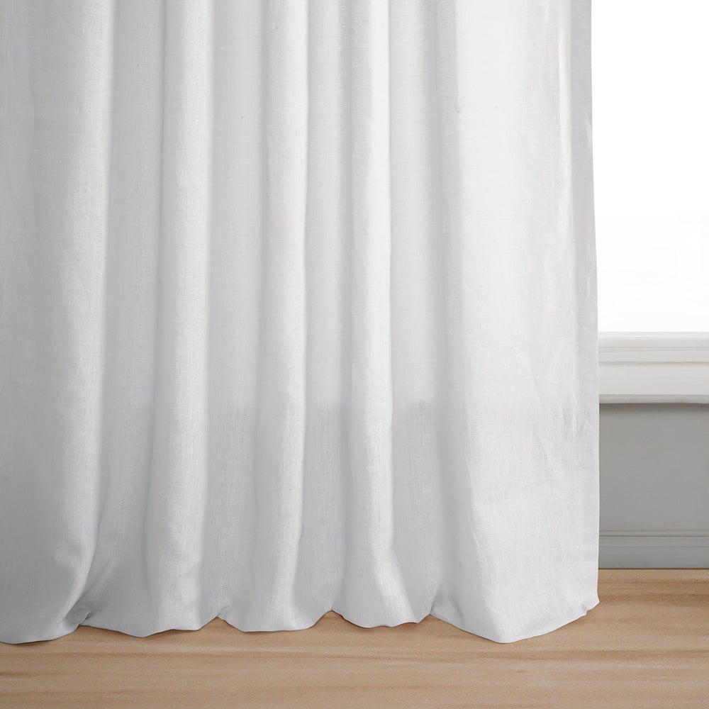 Purity White Deluxe French Linen Custom Curtain