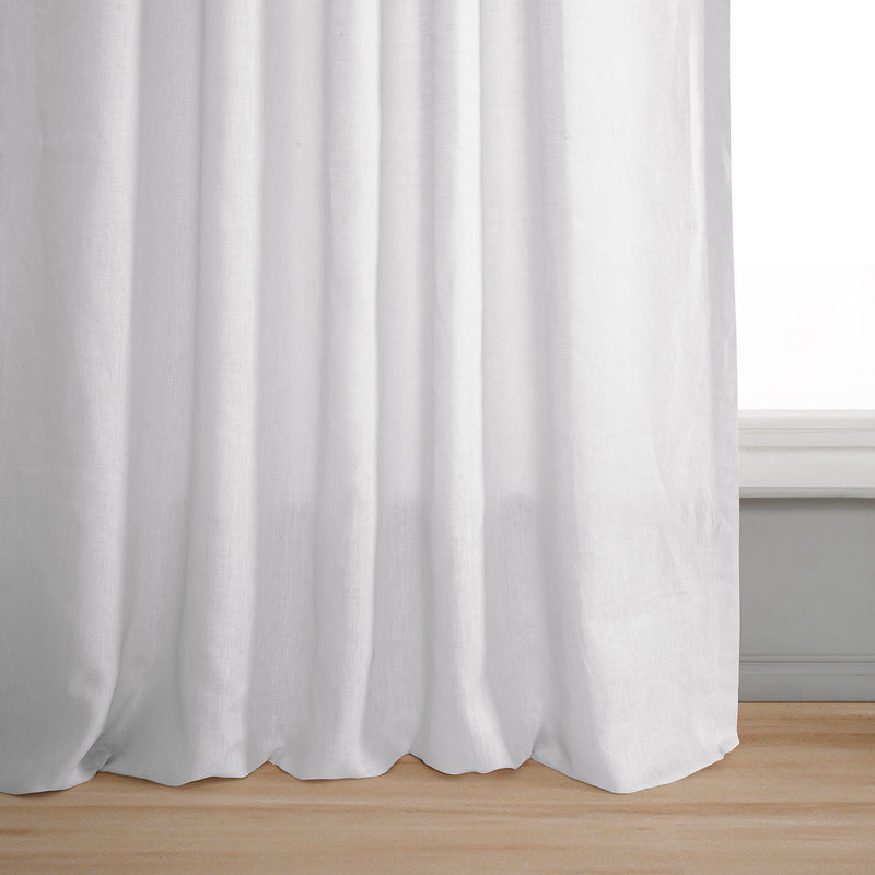 Purity White Deluxe French Linen Custom Curtain