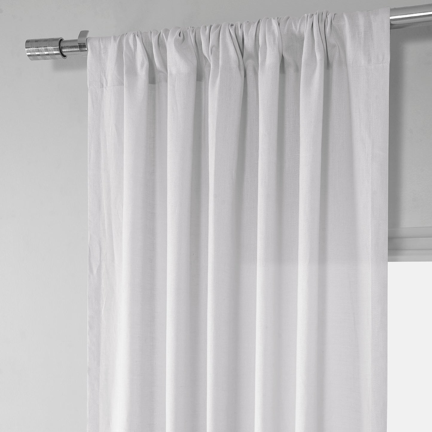 Purity White Deluxe French Linen Custom Curtain