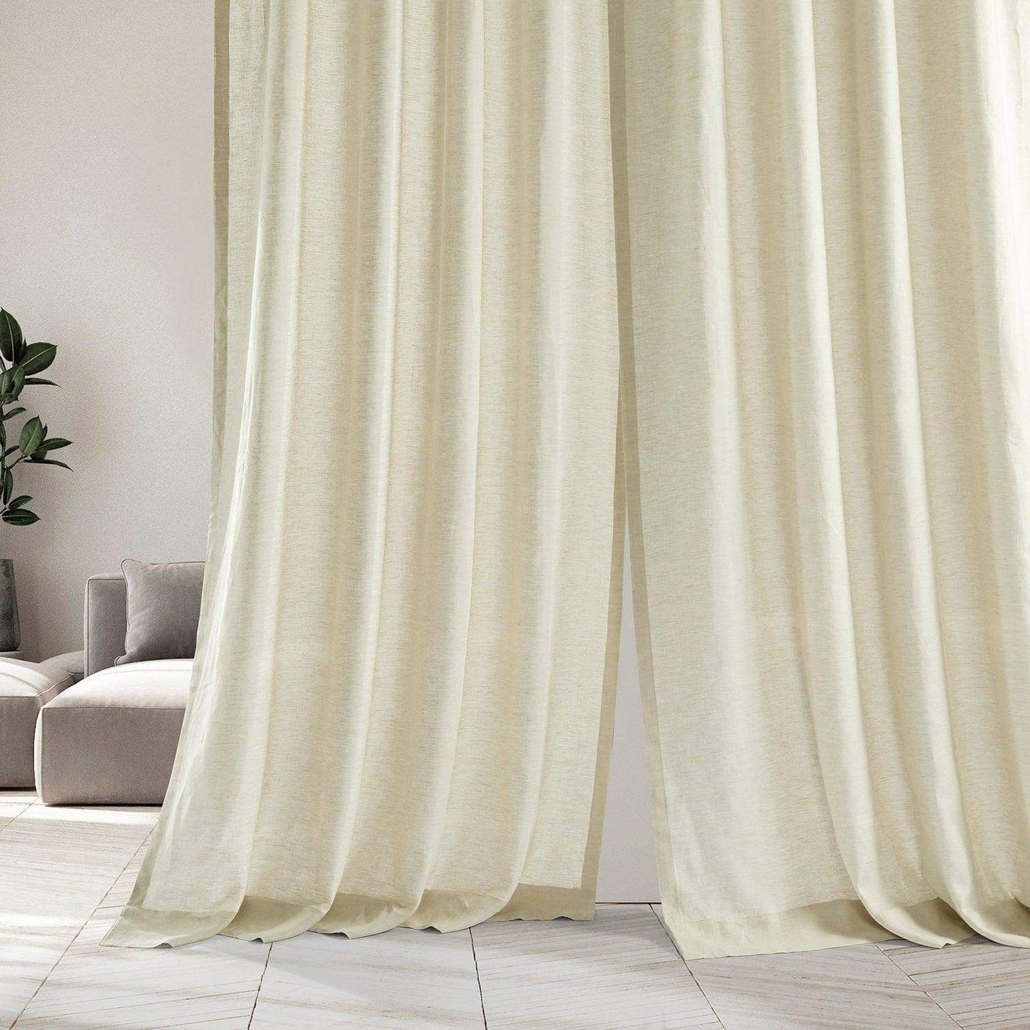 Birch Deluxe French Linen Custom Curtain - HalfPriceDrapes.com