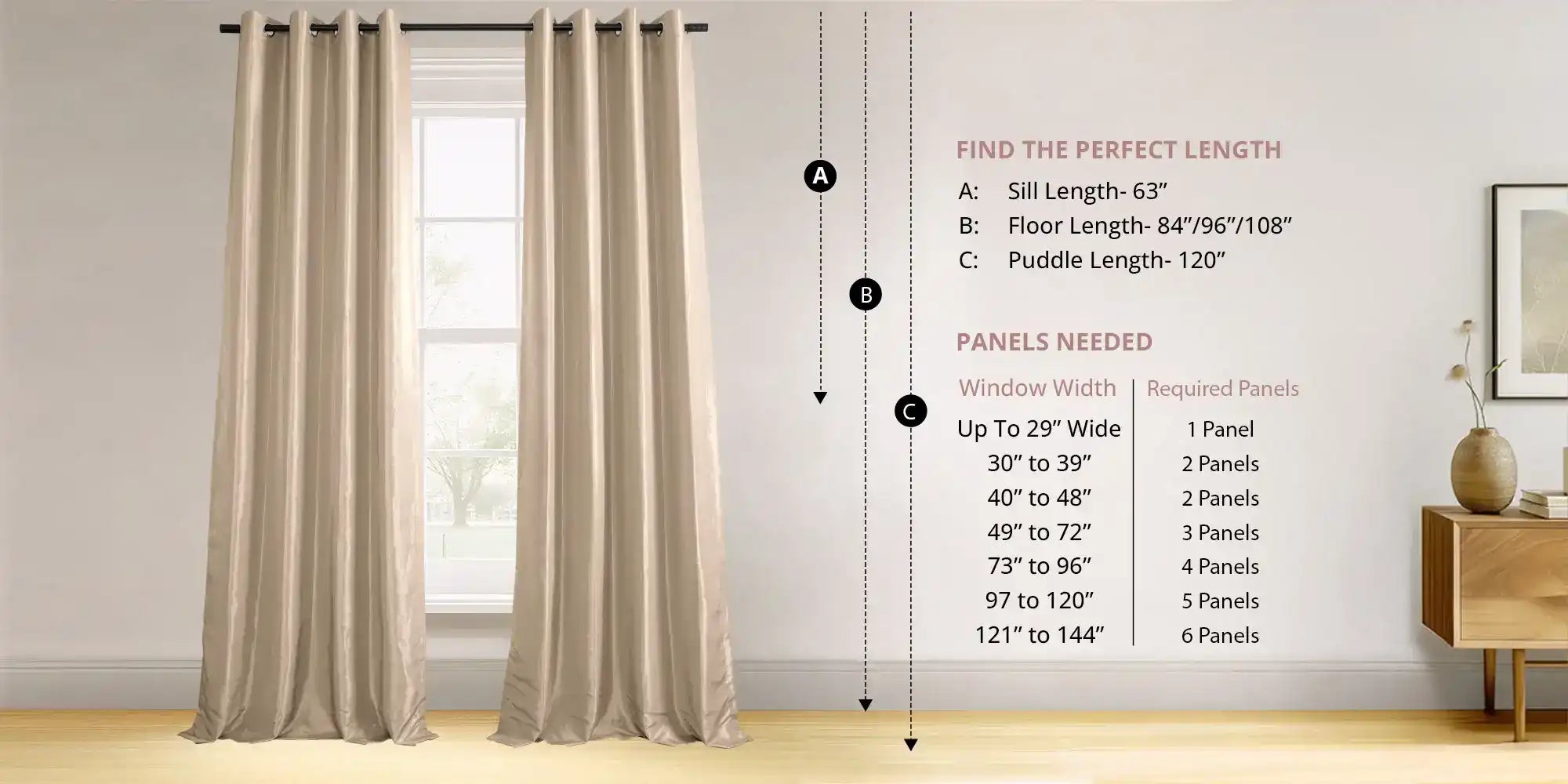 Graphite Faux Silk Taffeta Blackout Curtain | Half Price Drapes