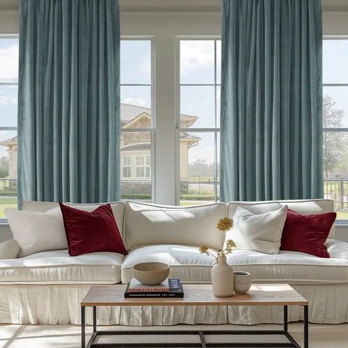 Skylark Blue Signature Velvet Custom Curtain