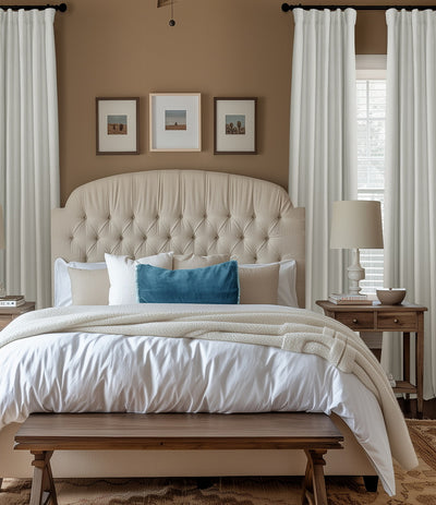 Starlight Off White Thermal Cross Linen Weave Custom Curtain