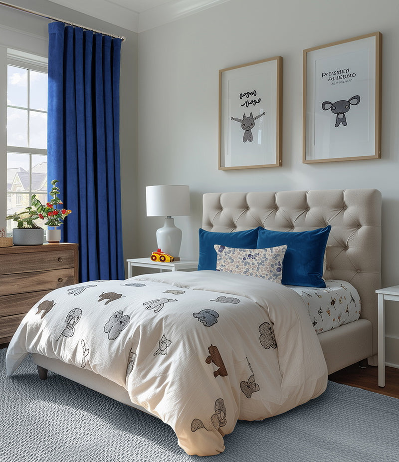 Union Blue Signature Velvet Custom Curtain