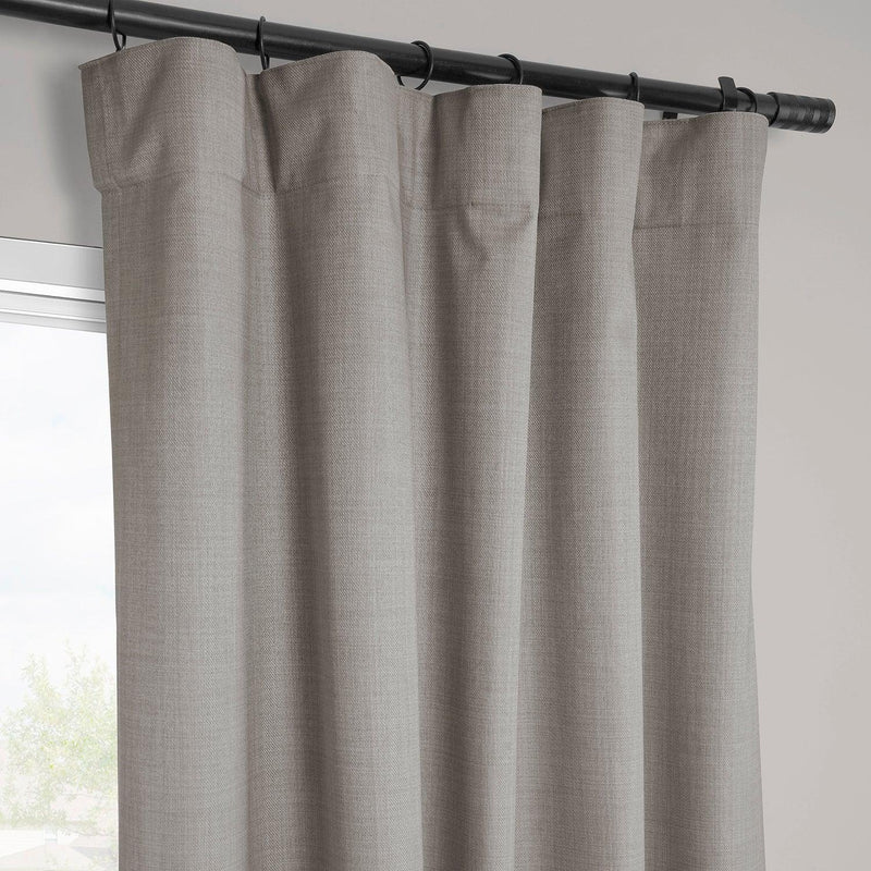 Light Steel Grey Vienna Basic Linen Blackout Curtain Pair (2 Panels)