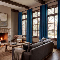 Americana Blue Urban Lush Velvet Custom Curtain