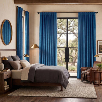 Noche Blue Urban Lush Velvet Custom Curtain