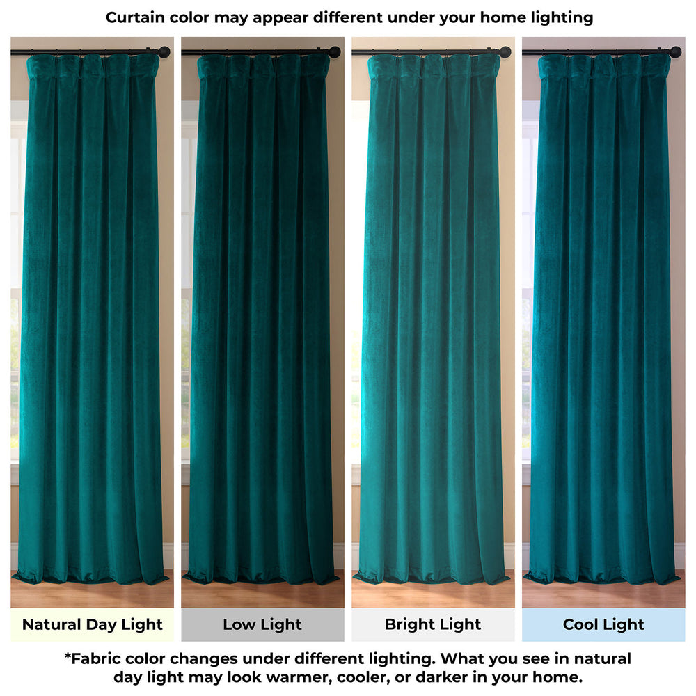 Night Time Teal Urban Lush Velvet Custom Curtain