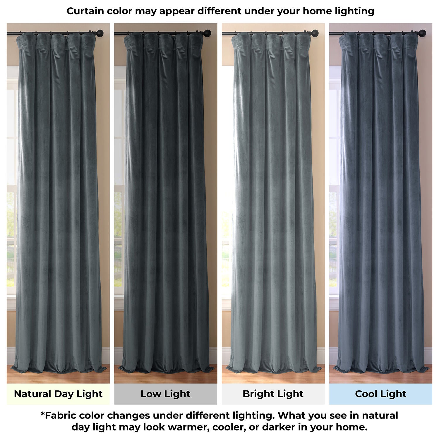 IronStone Grey Urban Lush Velvet Custom Curtain