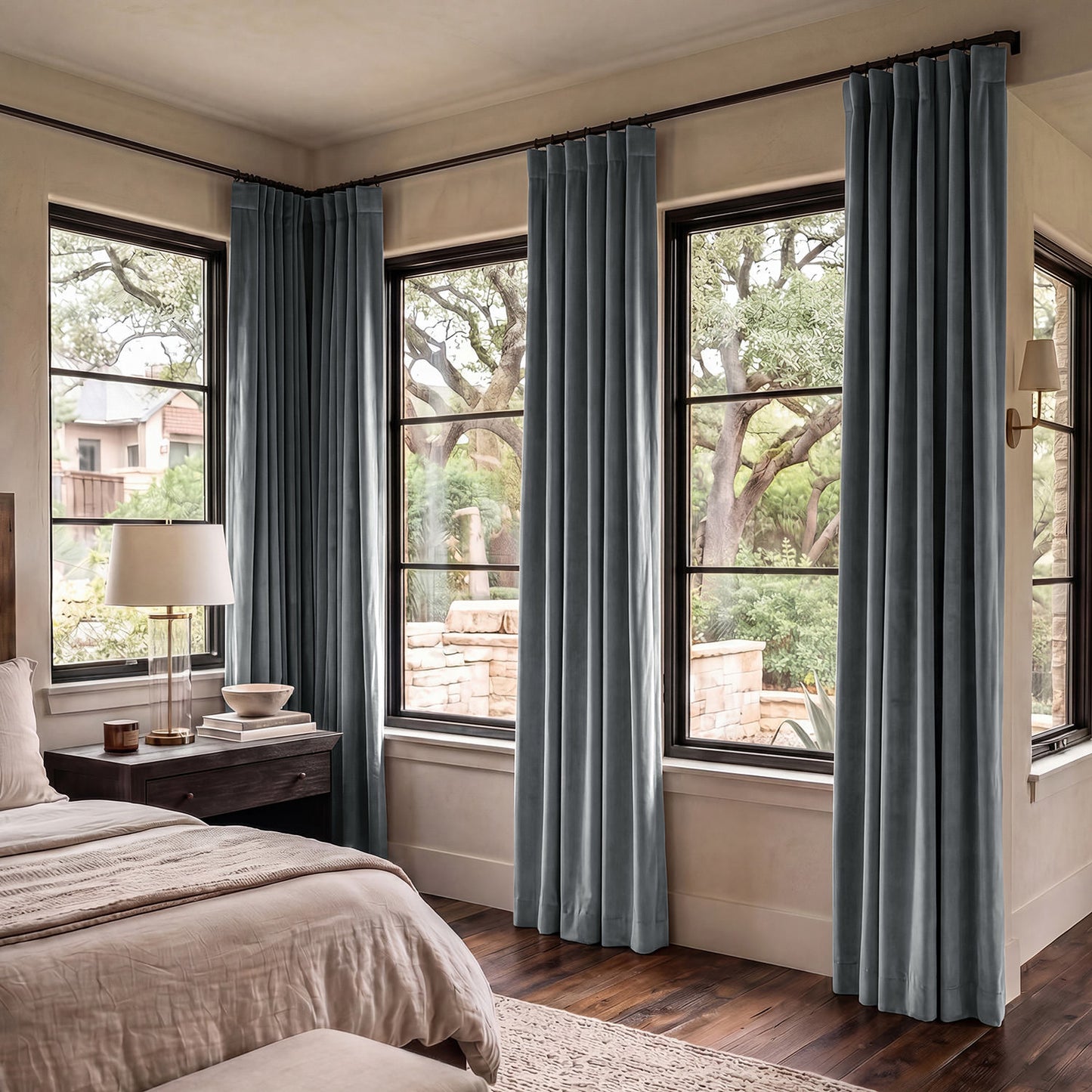 IronStone Grey Urban Lush Velvet Custom Curtain