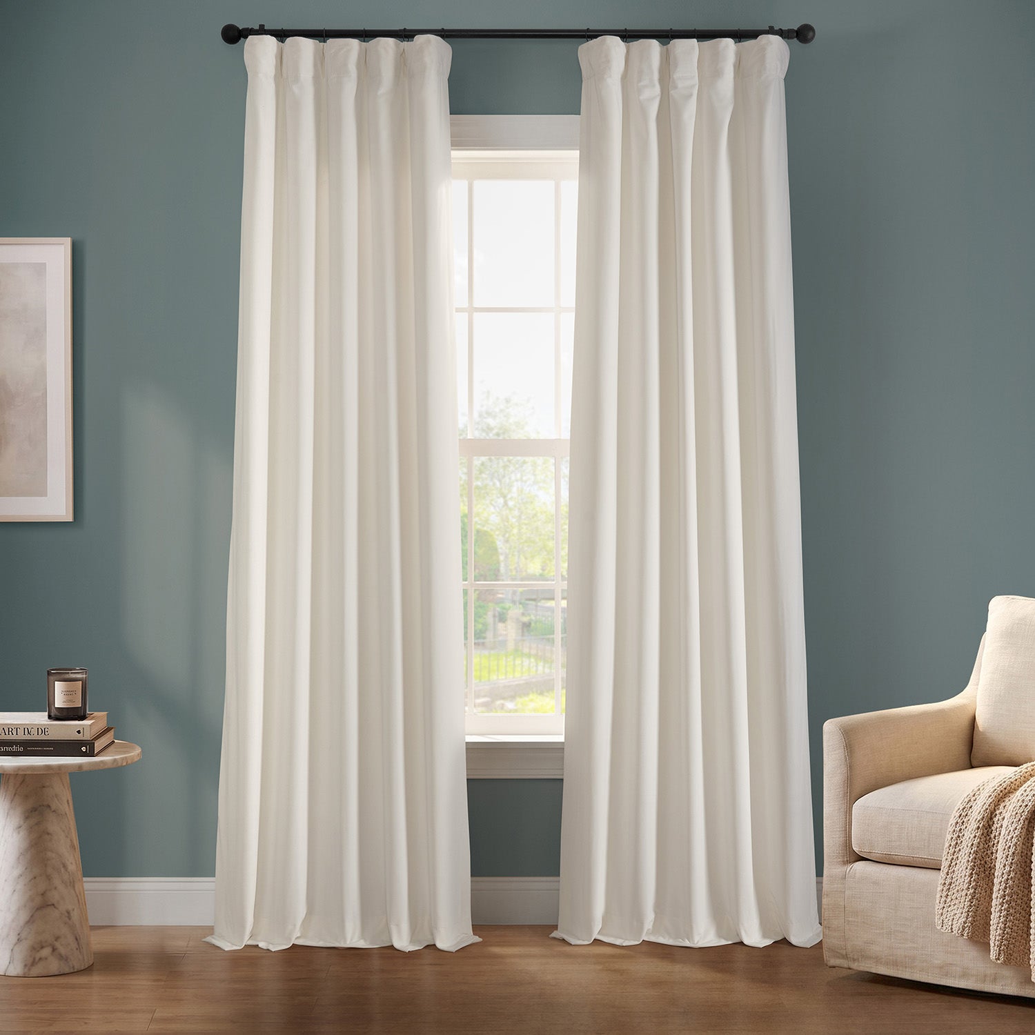 Lighthouse White Urban Lush Velvet Custom Curtain