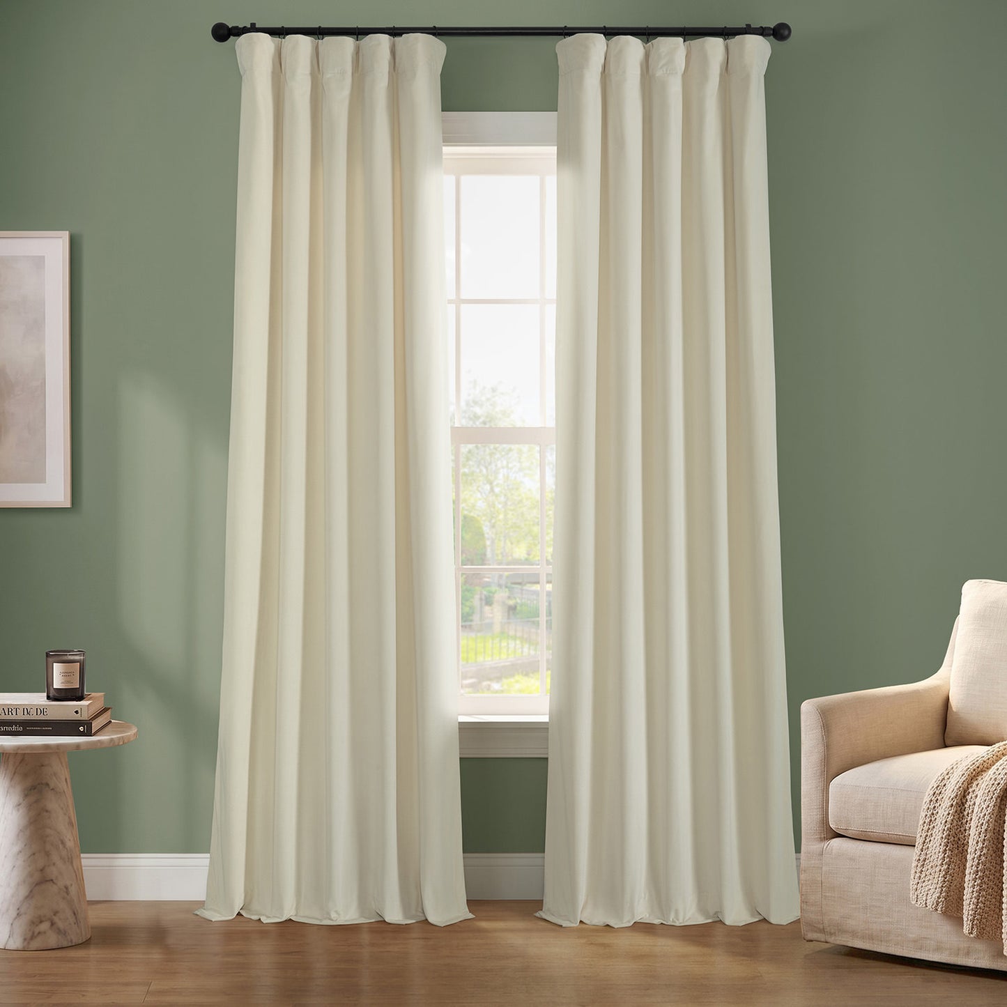 Tiramisu Cream Urban Lush Velvet Custom Curtain