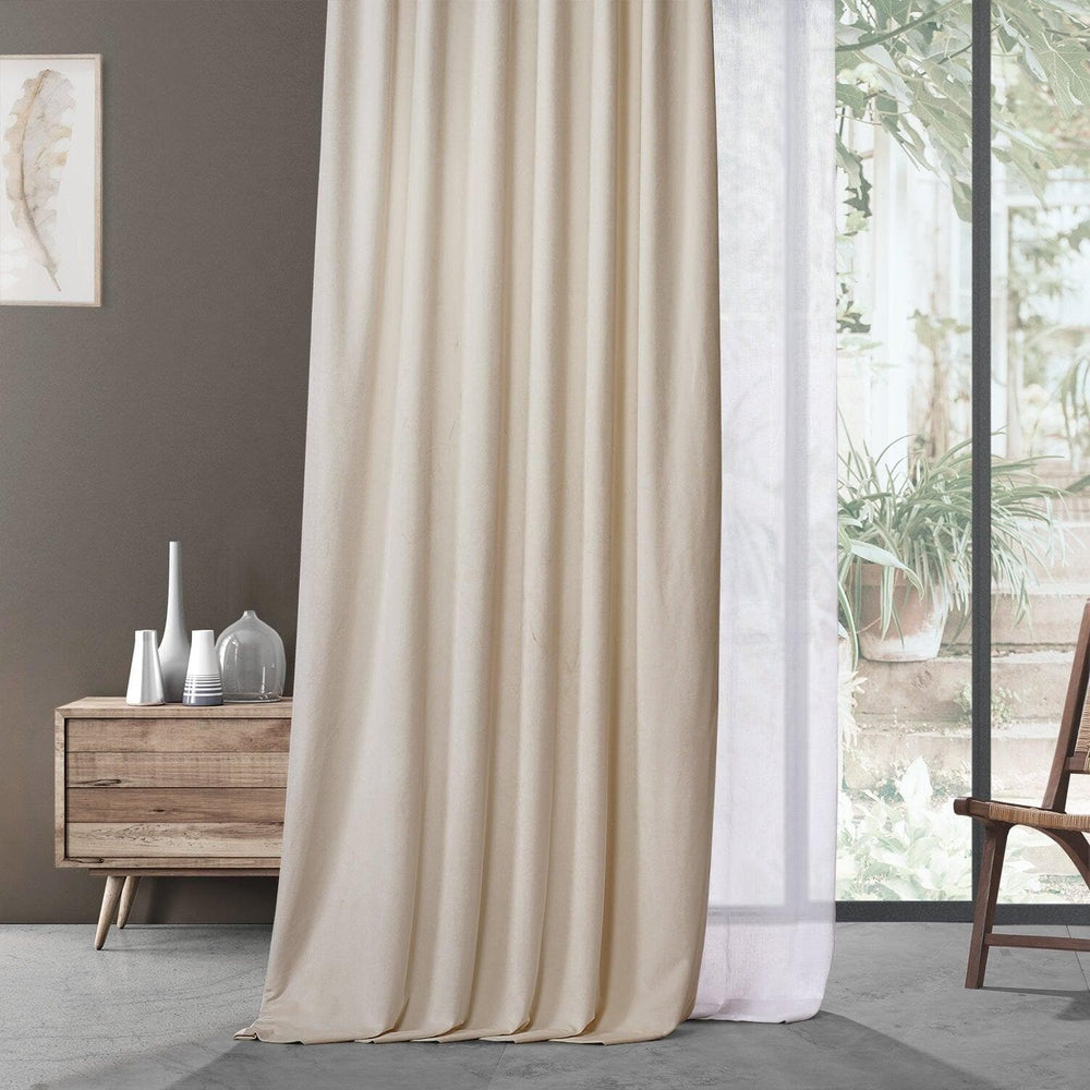 Tiramisu Cream Urban Lush Velvet Custom Curtain - HalfPriceDrapes.com