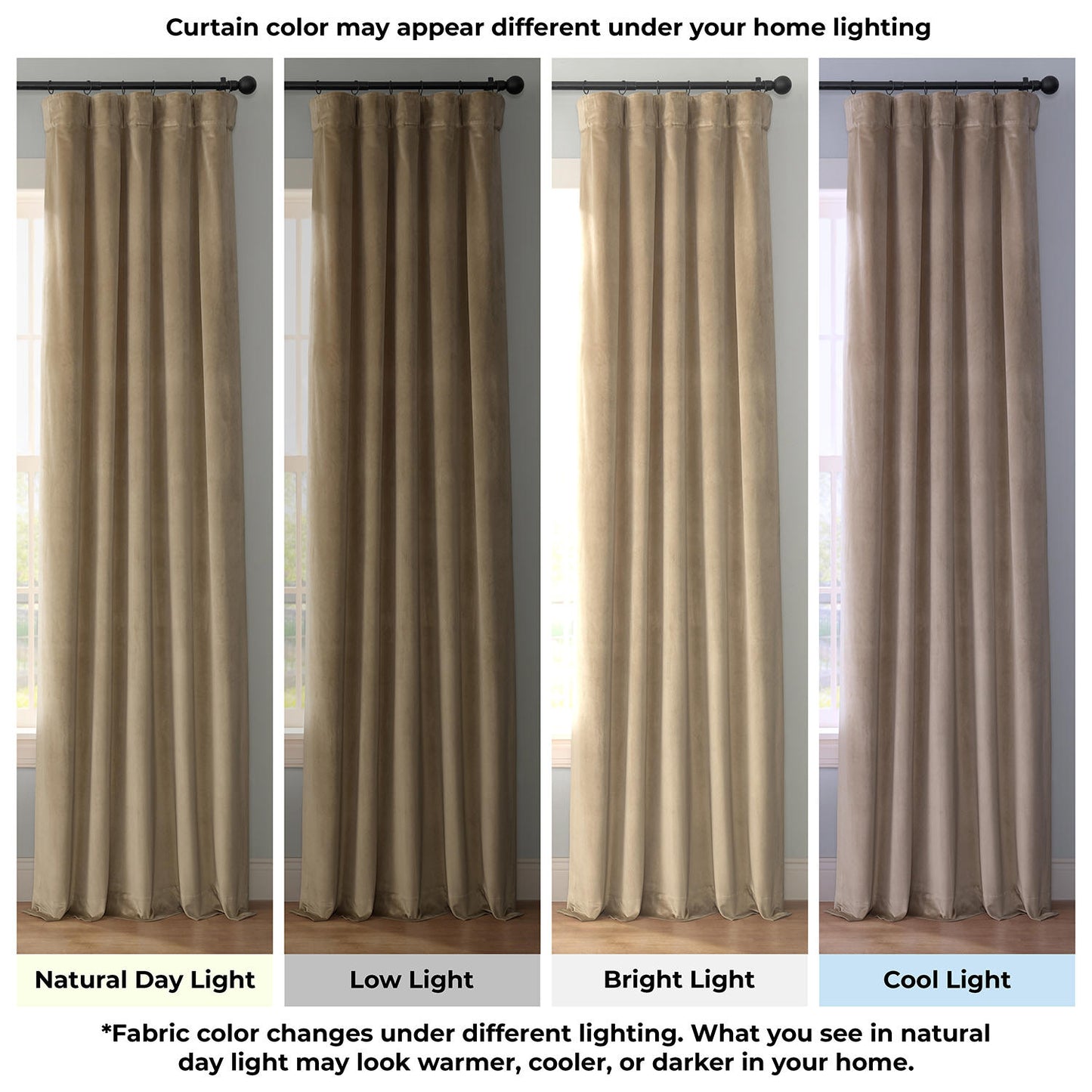 Harbor Beige Urban Lush Velvet Custom Curtain