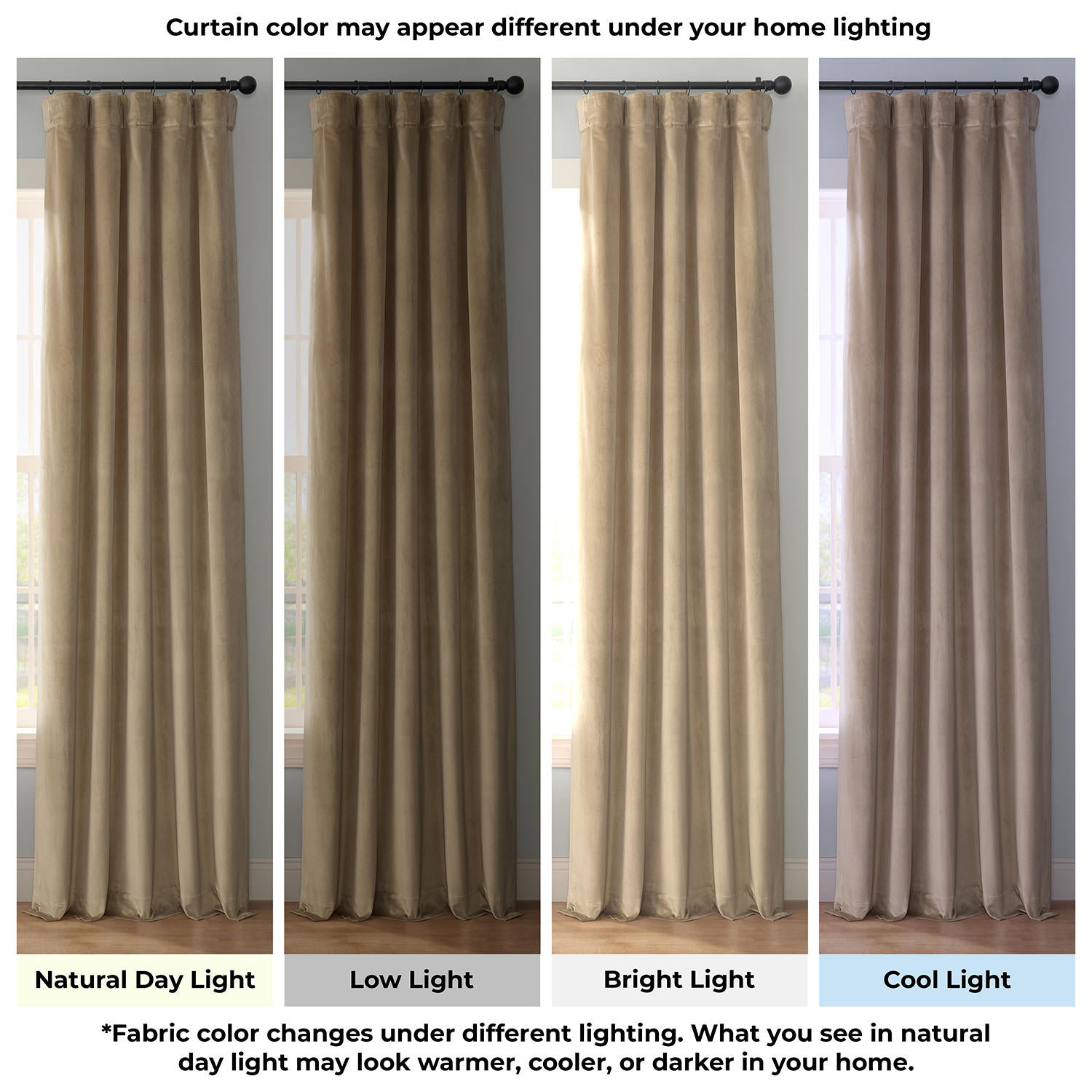 Harbor Beige Urban Lush Velvet Custom Curtain