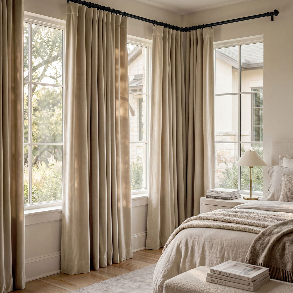 Harbor Beige Urban Lush Velvet Custom Curtain