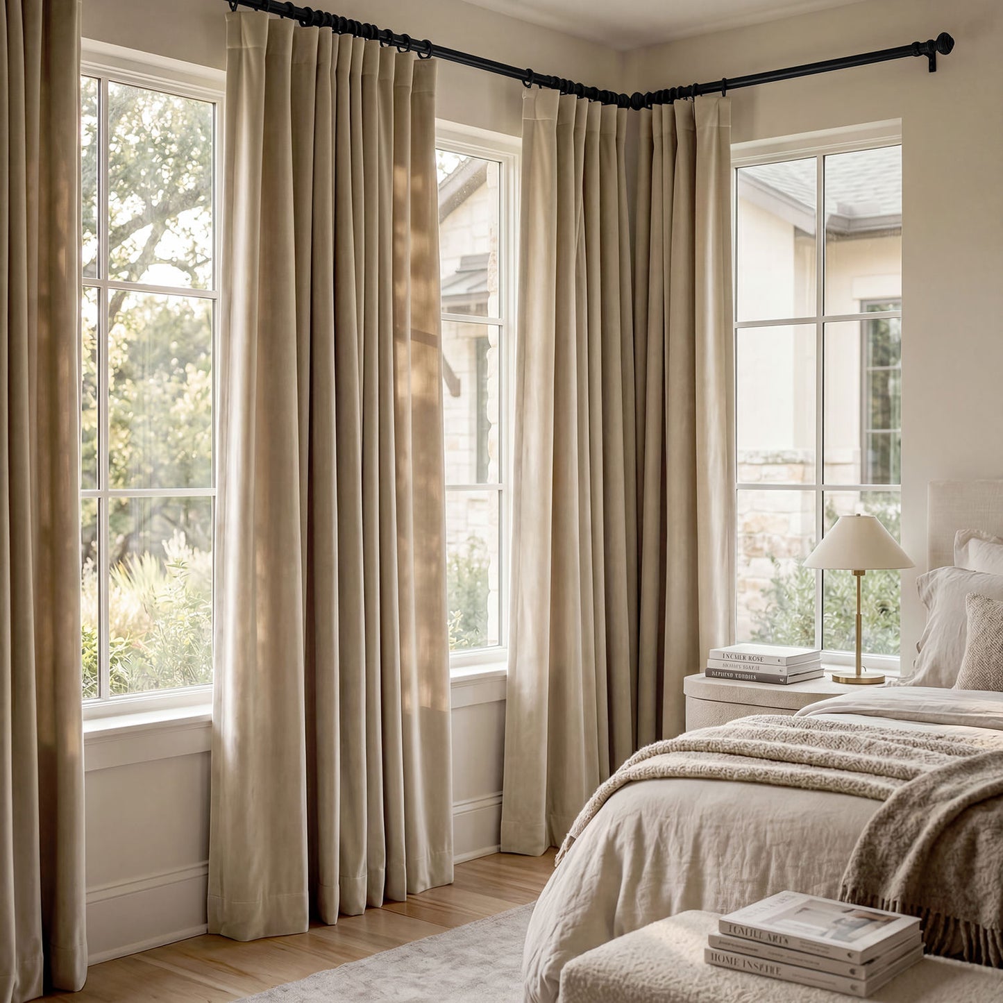 Harbor Beige Urban Lush Velvet Custom Curtain
