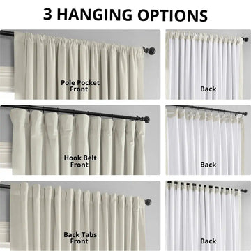 Warm Off White Signature Extra Wide Velvet Blackout Curtain