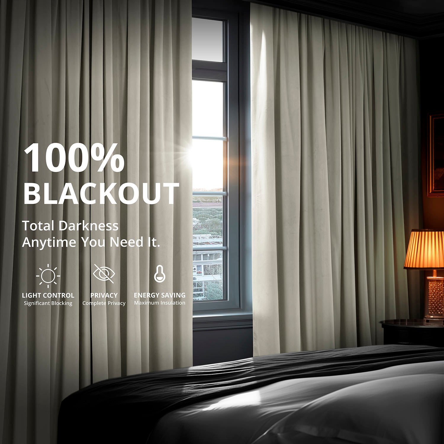 Porcelain White French Pleat Signature Velvet Blackout Curtain