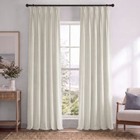 Porcelain White Pinch Pleat Signature Velvet Blackout Curtain