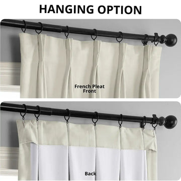 Porcelain White French Pleat Signature Velvet Blackout Curtain