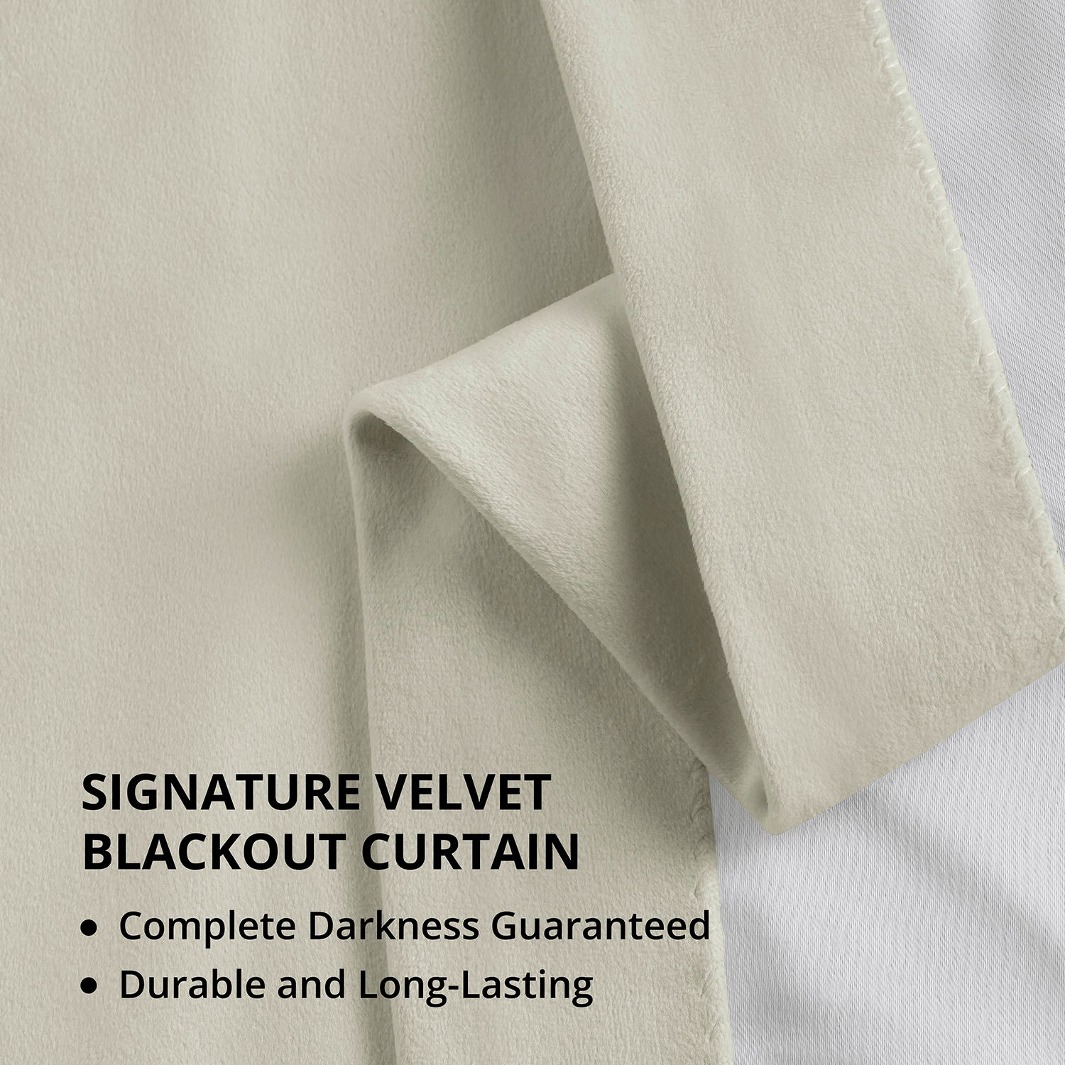 Porcelain White French Pleat Signature Velvet Blackout Curtain