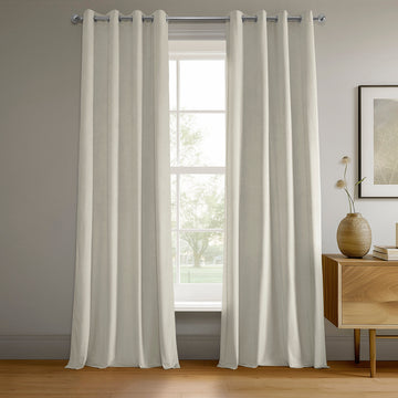 Porcelain White Grommet Signature Velvet Blackout Curtain