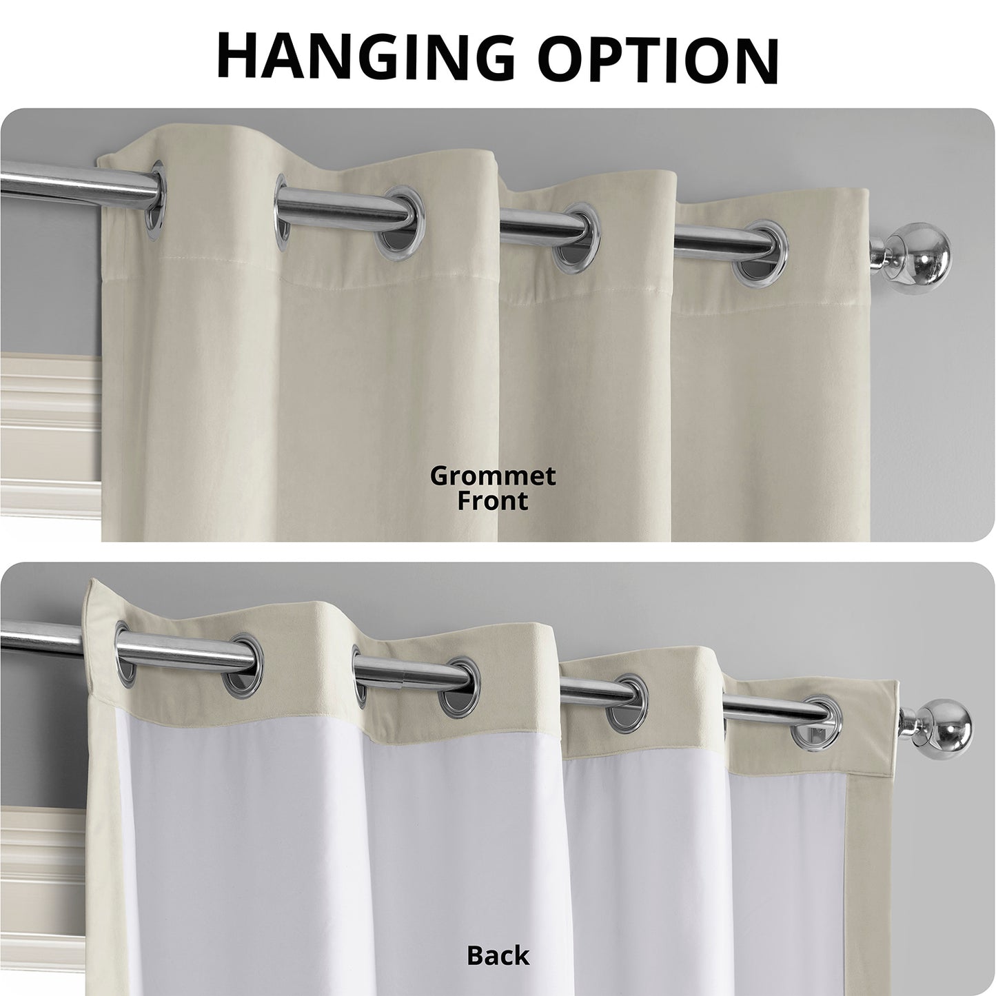 Porcelain White Grommet Signature Velvet Blackout Curtain