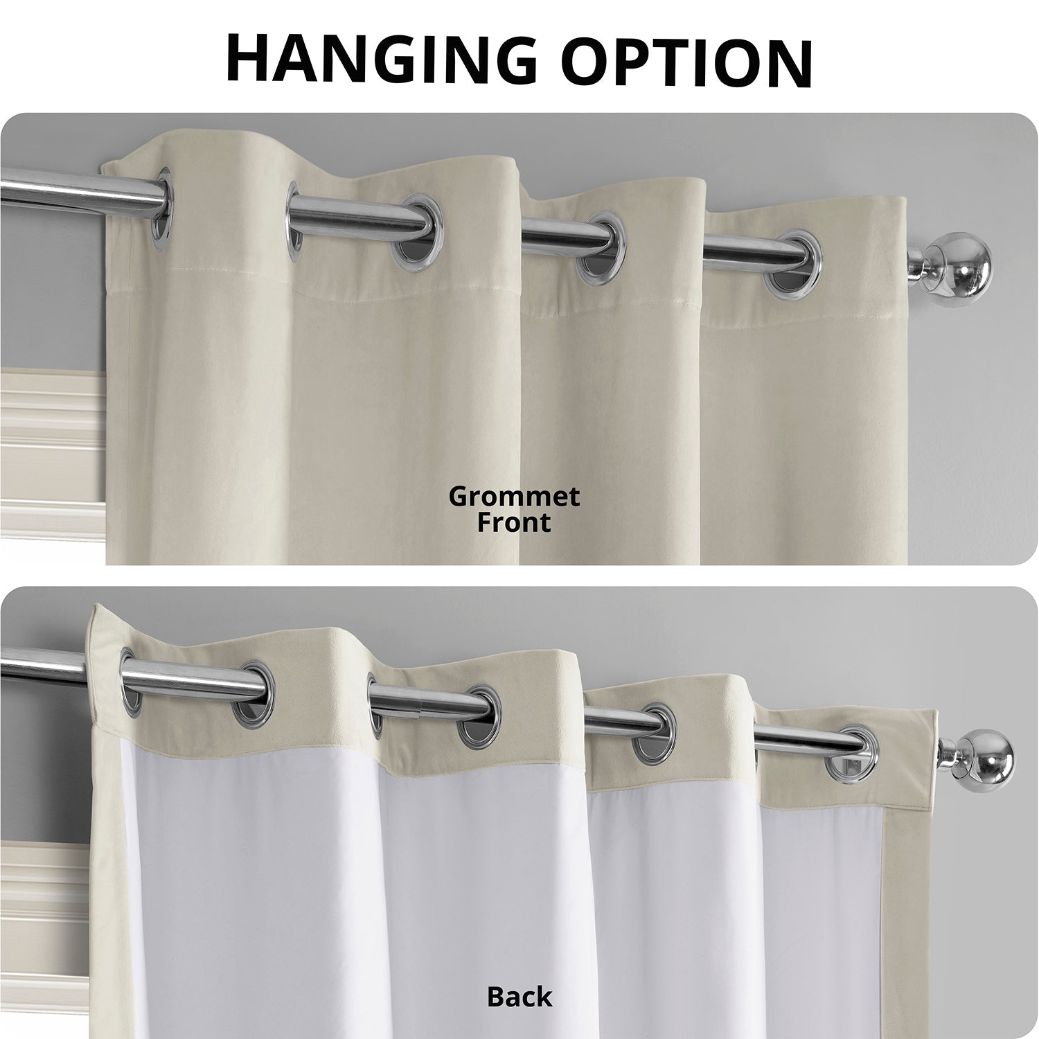 Porcelain White Grommet Signature Velvet Blackout Curtain