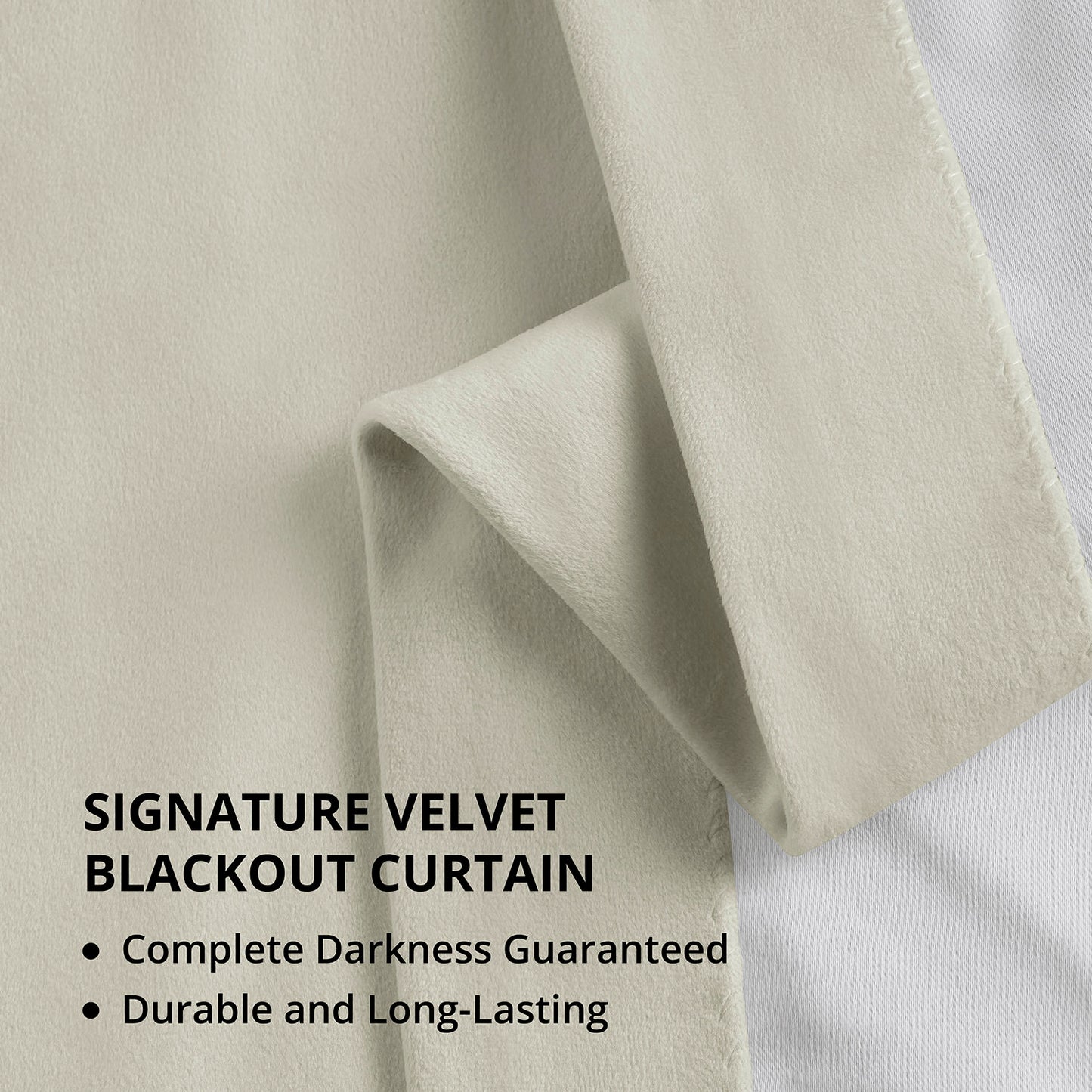 Porcelain White Signature Velvet Blackout Curtain