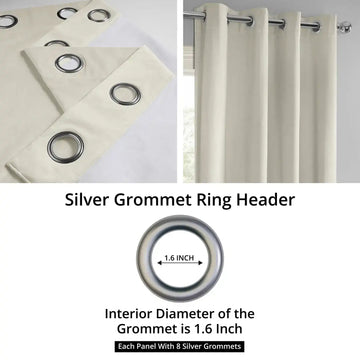 Porcelain White Grommet Signature Velvet Blackout Curtain