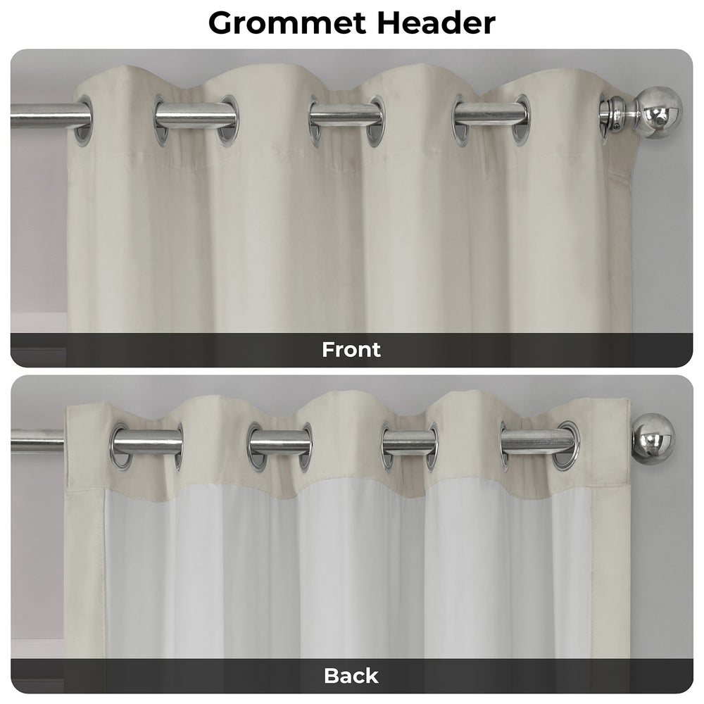 Porcelain White Grommet Signature Velvet Blackout Curtain
