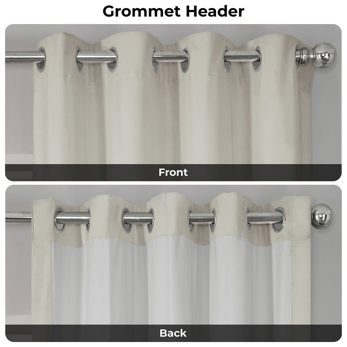 Porcelain White Grommet Signature Velvet Blackout Curtain