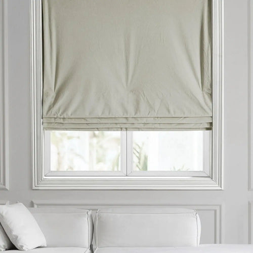 Porcelain White Signature Velvet Roman Shade