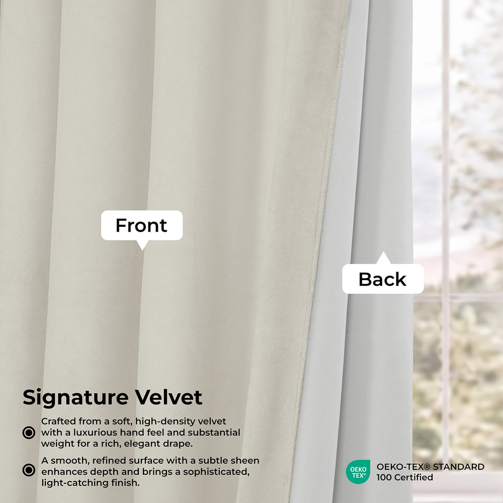 Porcelain White Signature Velvet Blackout Curtain