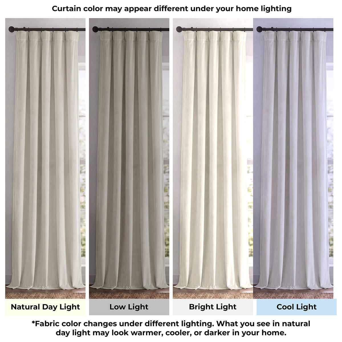 Porcelain White Signature Velvet Blackout Curtain