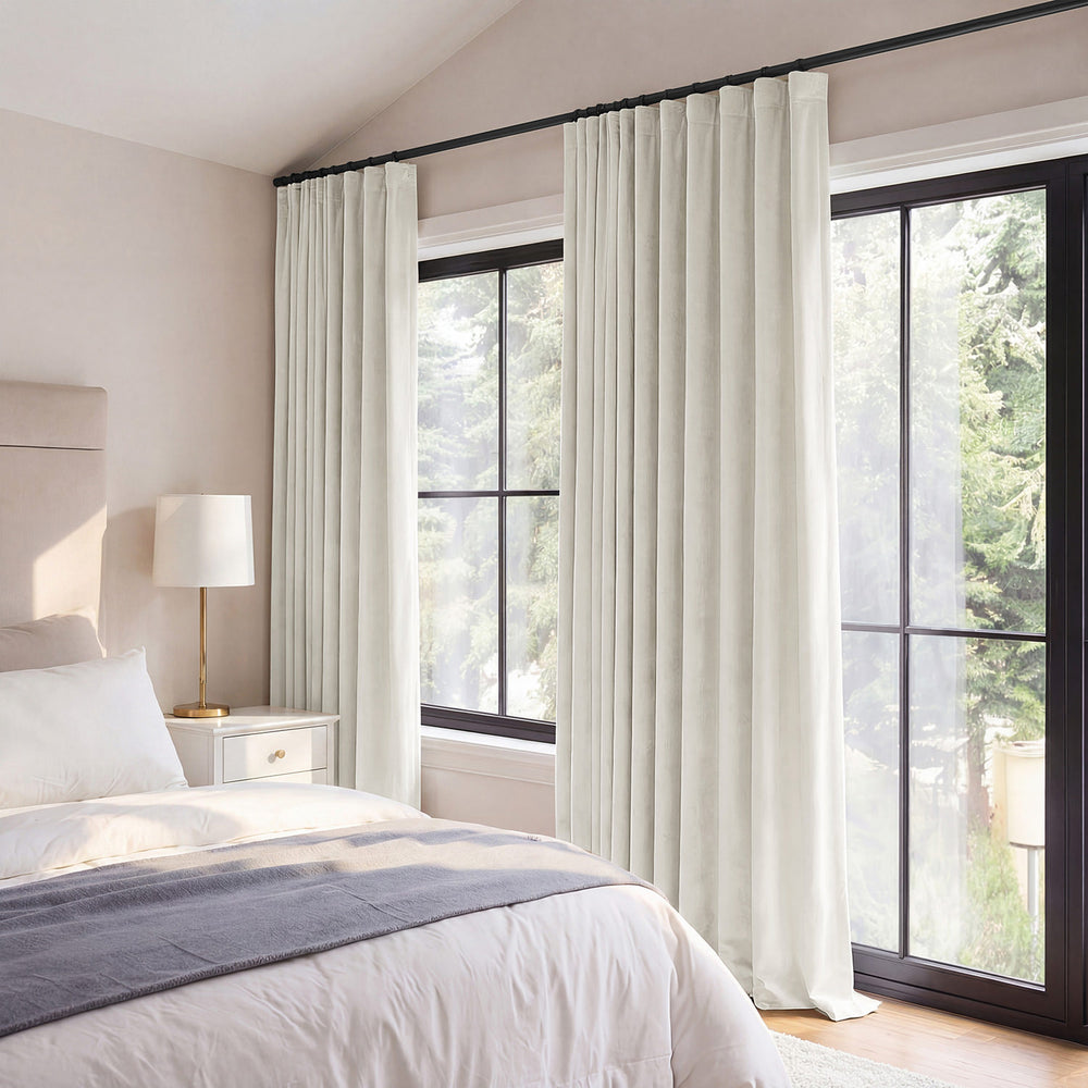 Porcelain White Signature Velvet Blackout Curtain