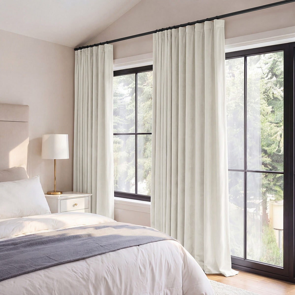 Porcelain White Signature Velvet Blackout Curtain