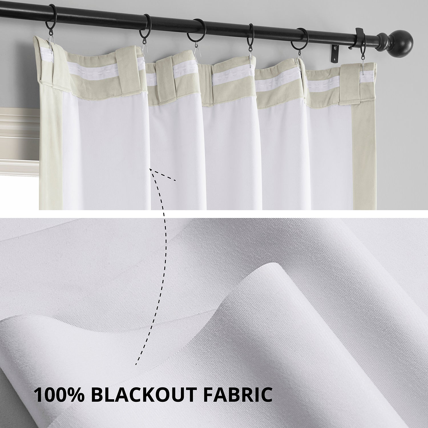 Porcelain White Signature Velvet Blackout Curtain