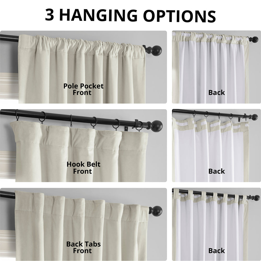 Porcelain White Signature Velvet Blackout Curtain