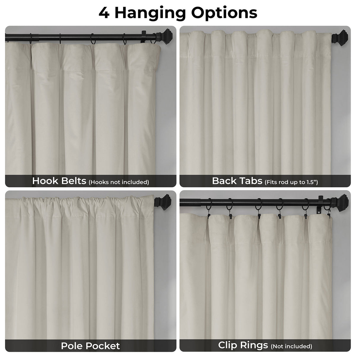 Porcelain White Signature Velvet Blackout Curtain