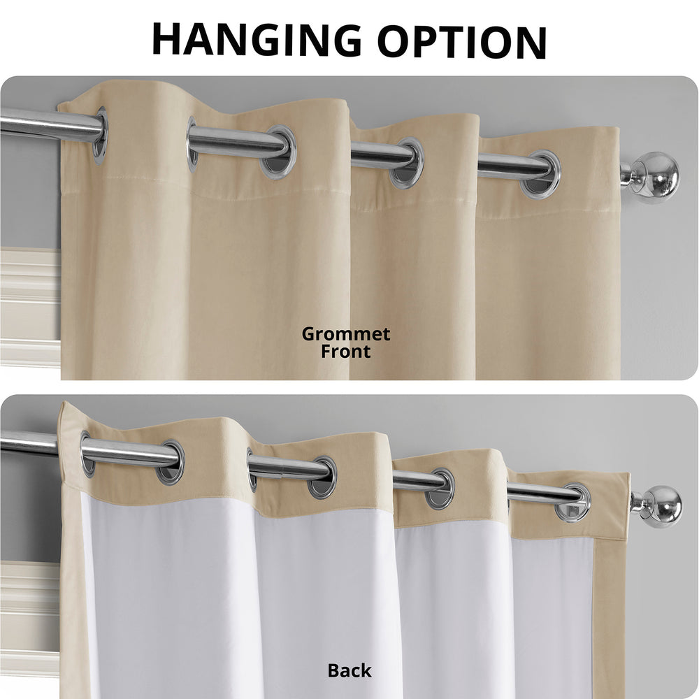 Alabaster Beige Grommet Signature Velvet Blackout Curtain