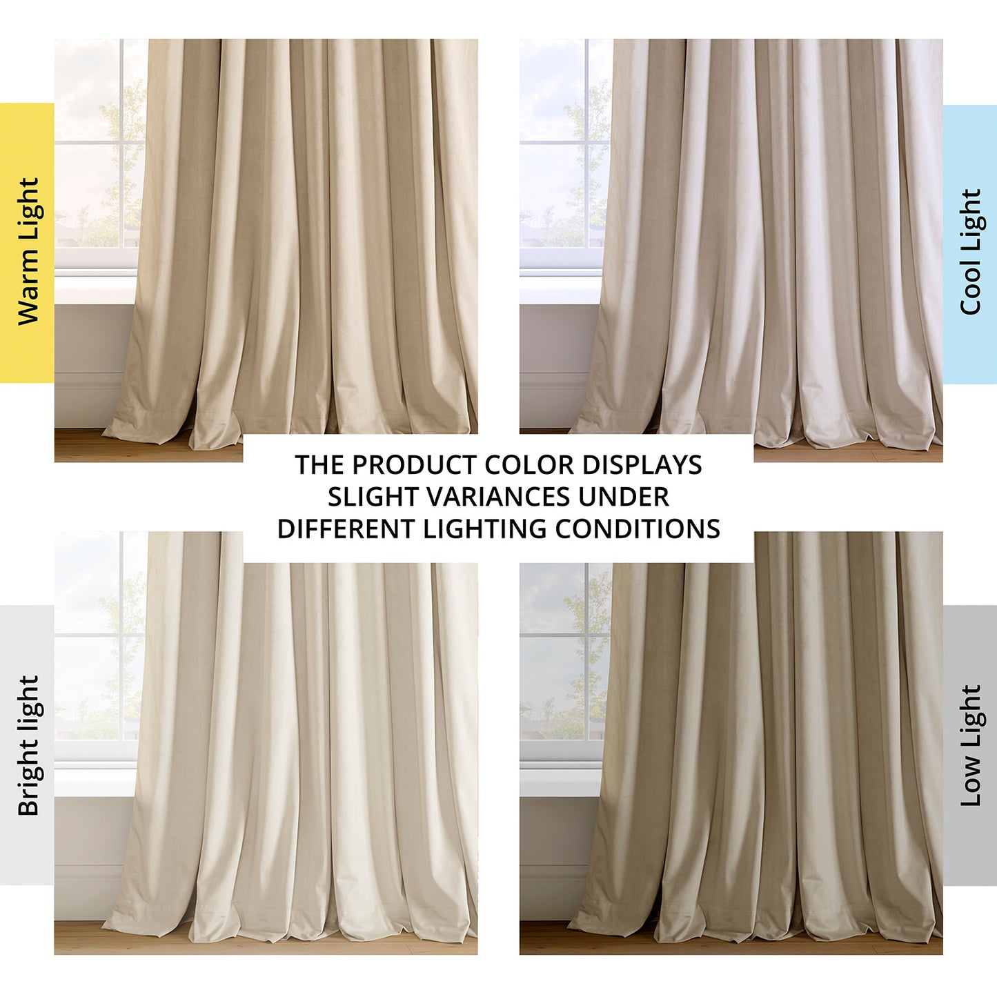 Alabaster Beige Grommet Signature Velvet Blackout Curtain