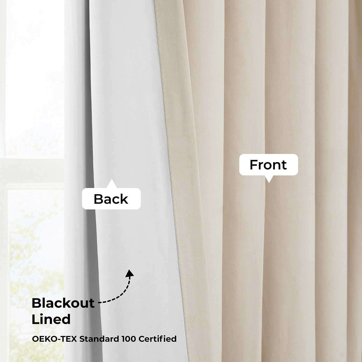 Alabaster Beige Grommet Signature Velvet Blackout Curtain