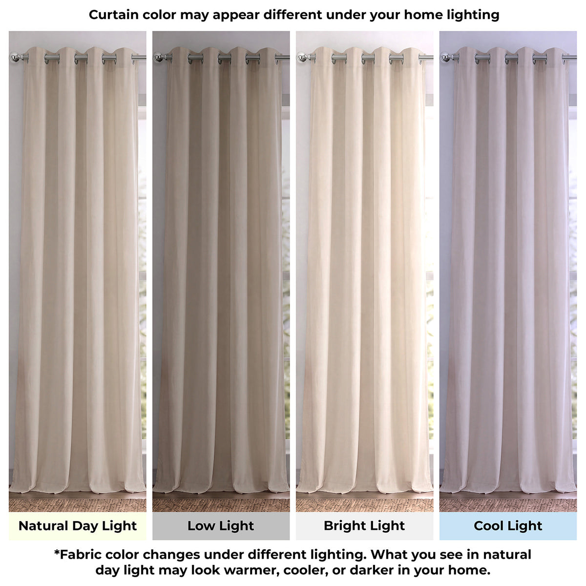 Alabaster Beige Grommet Signature Velvet Blackout Curtain